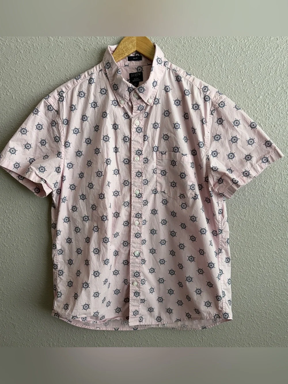 J. Crew Flex Washed Cotton Floral Coastal Short Sleeve Slim Button Up Shirt Lot